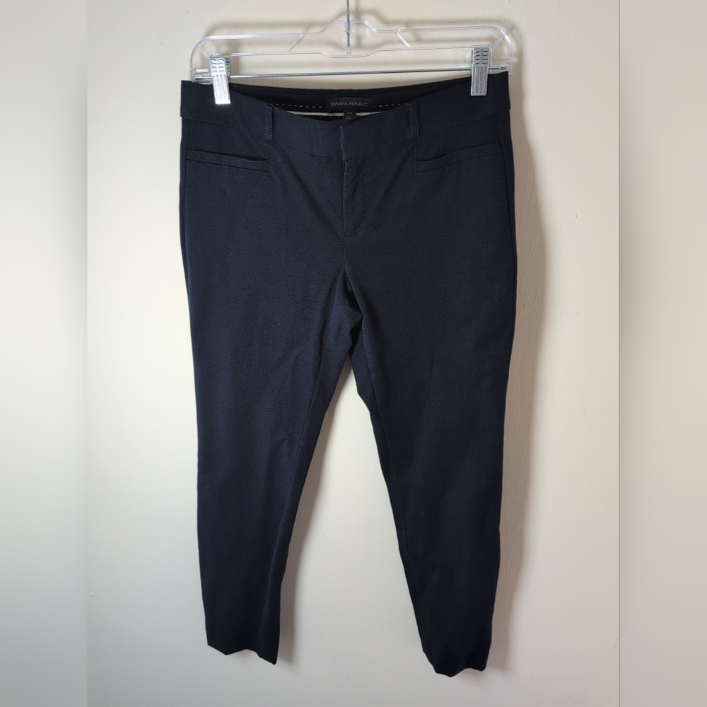 Banana Republic Sloan Fit Trousers Women 2S Navy Blue Slim Ankle Stretch 30x25
